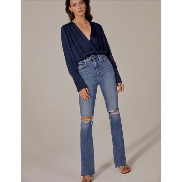 Favorite Daughter Jeans 24 Valentina Tower Super High Rise Bootcut Distressed - Picture 1 of 16